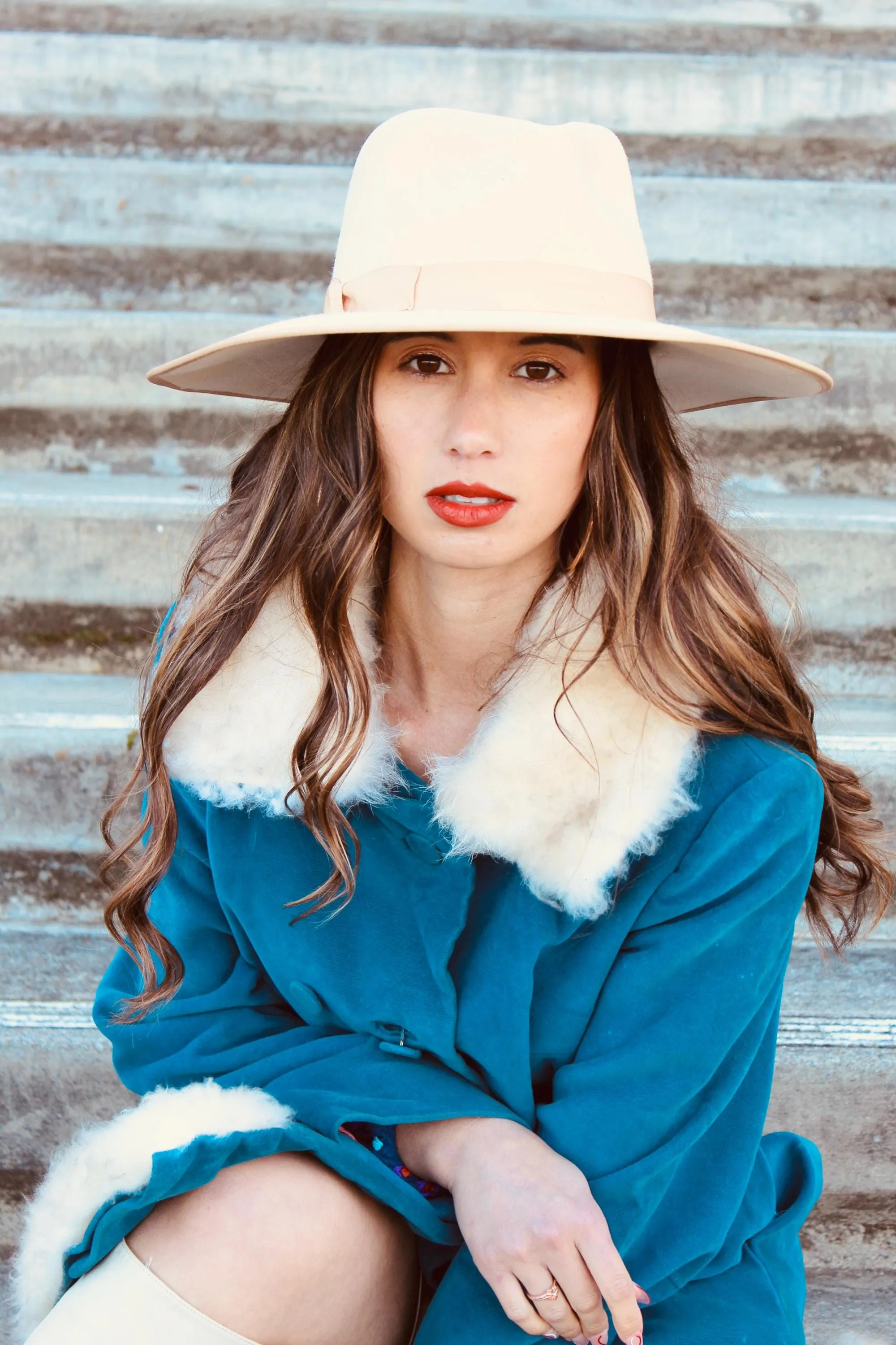1960s COUNTRY PACER suede fur coat medium | new fall winter