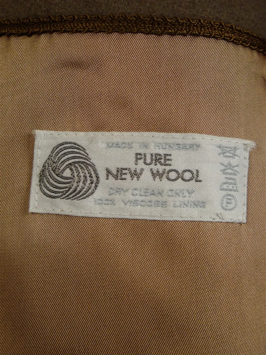 25/0283 vintage british warm style melton wool overcoat coat 42-44