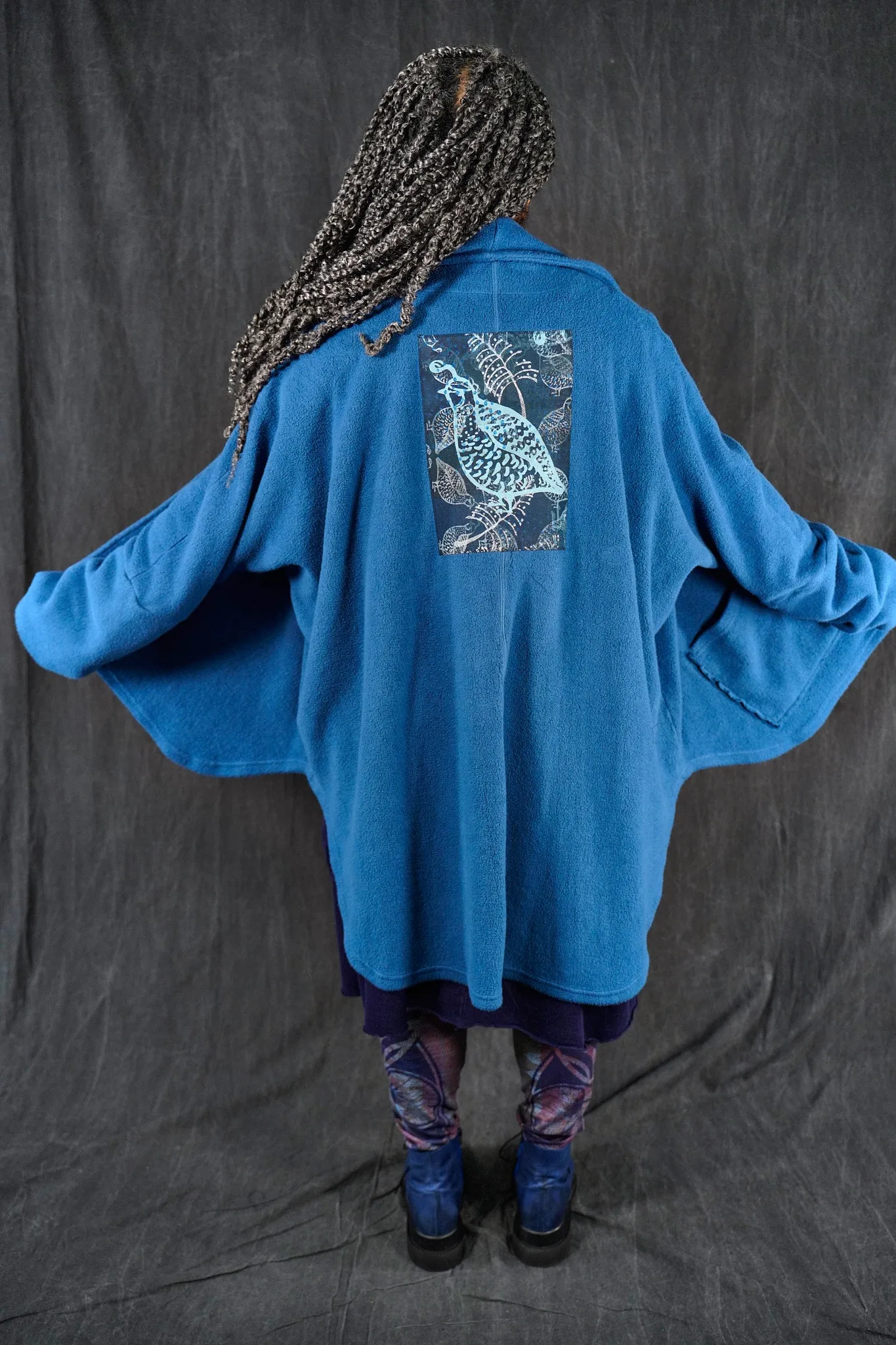 5301 Sherpa Cardigan Coat Joy Bird-Patches