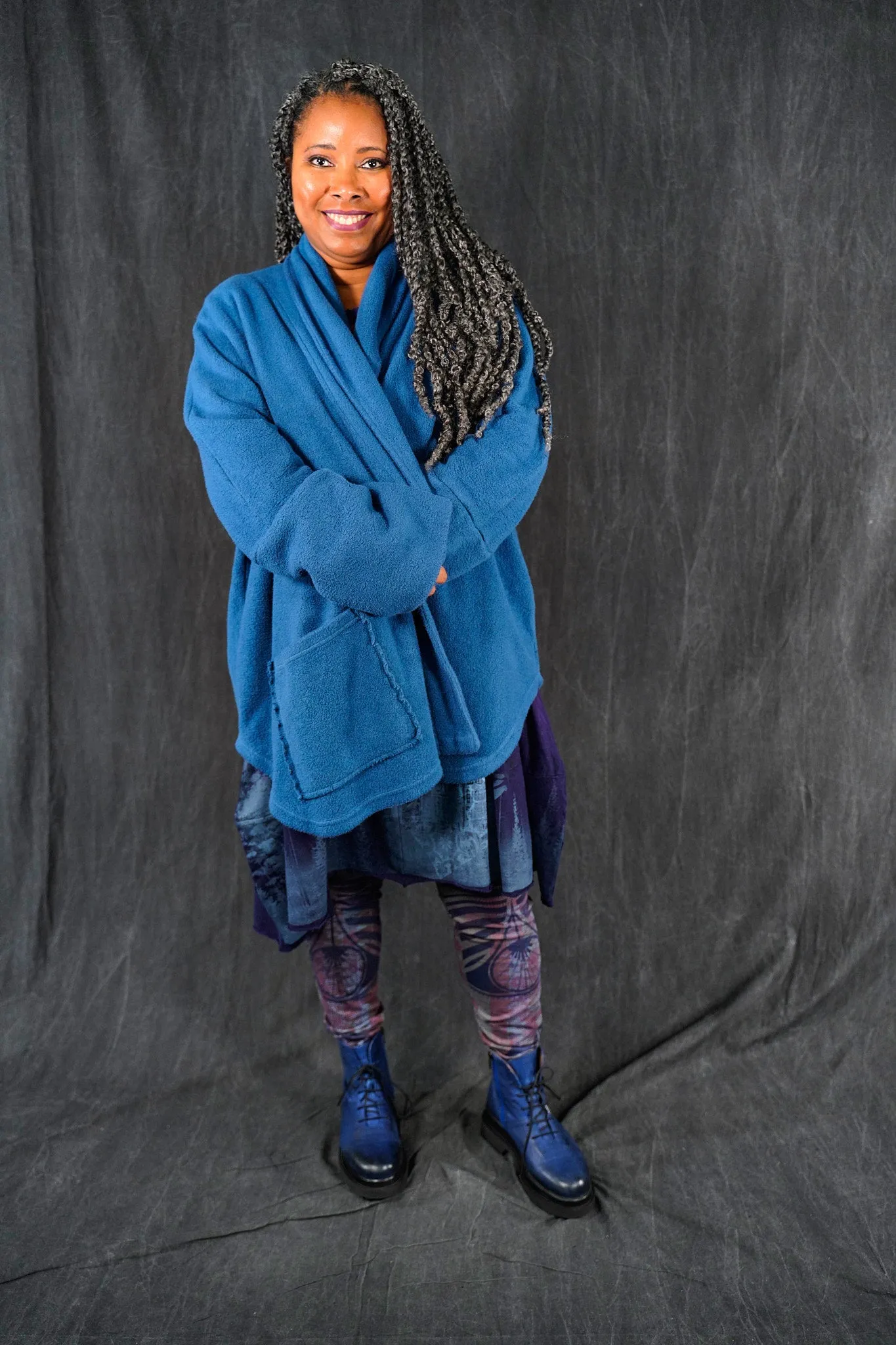 5301 Sherpa Cardigan Coat Joy Bird-Patches