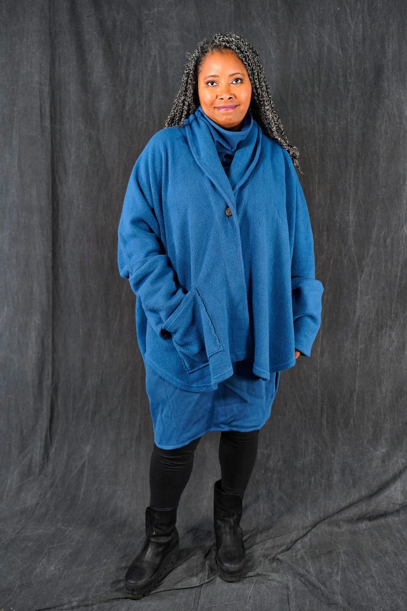 5301 Sherpa Cardigan Coat Joy Bird-Patches
