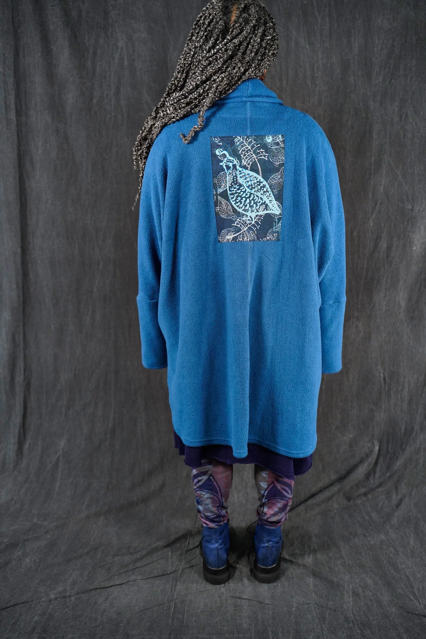 5301 Sherpa Cardigan Coat Joy Bird-Patches