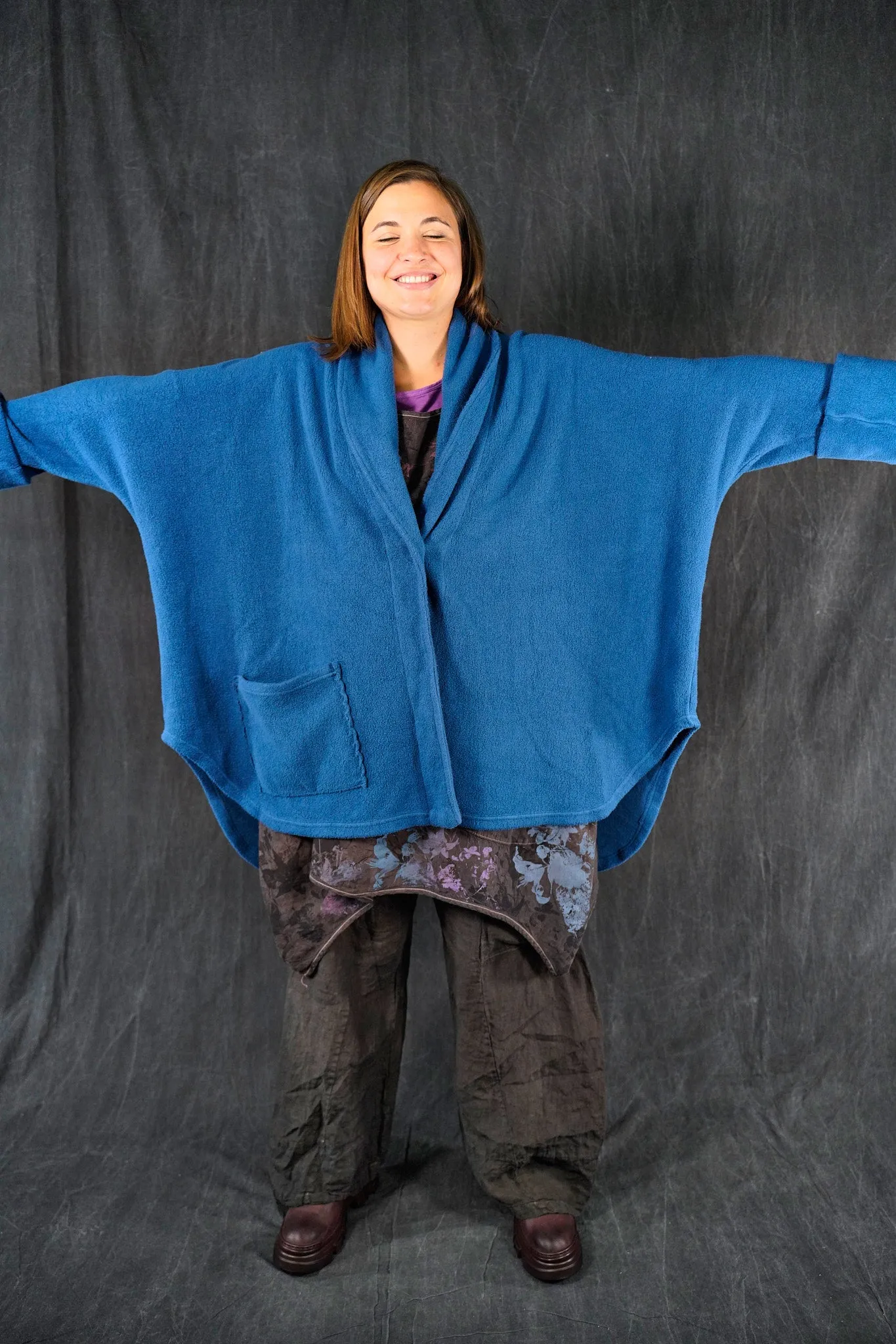 5301 Sherpa Cardigan Coat Joy Bird-Patches