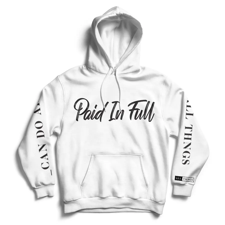 AllThngs "Paid in Full" White Hoodie
