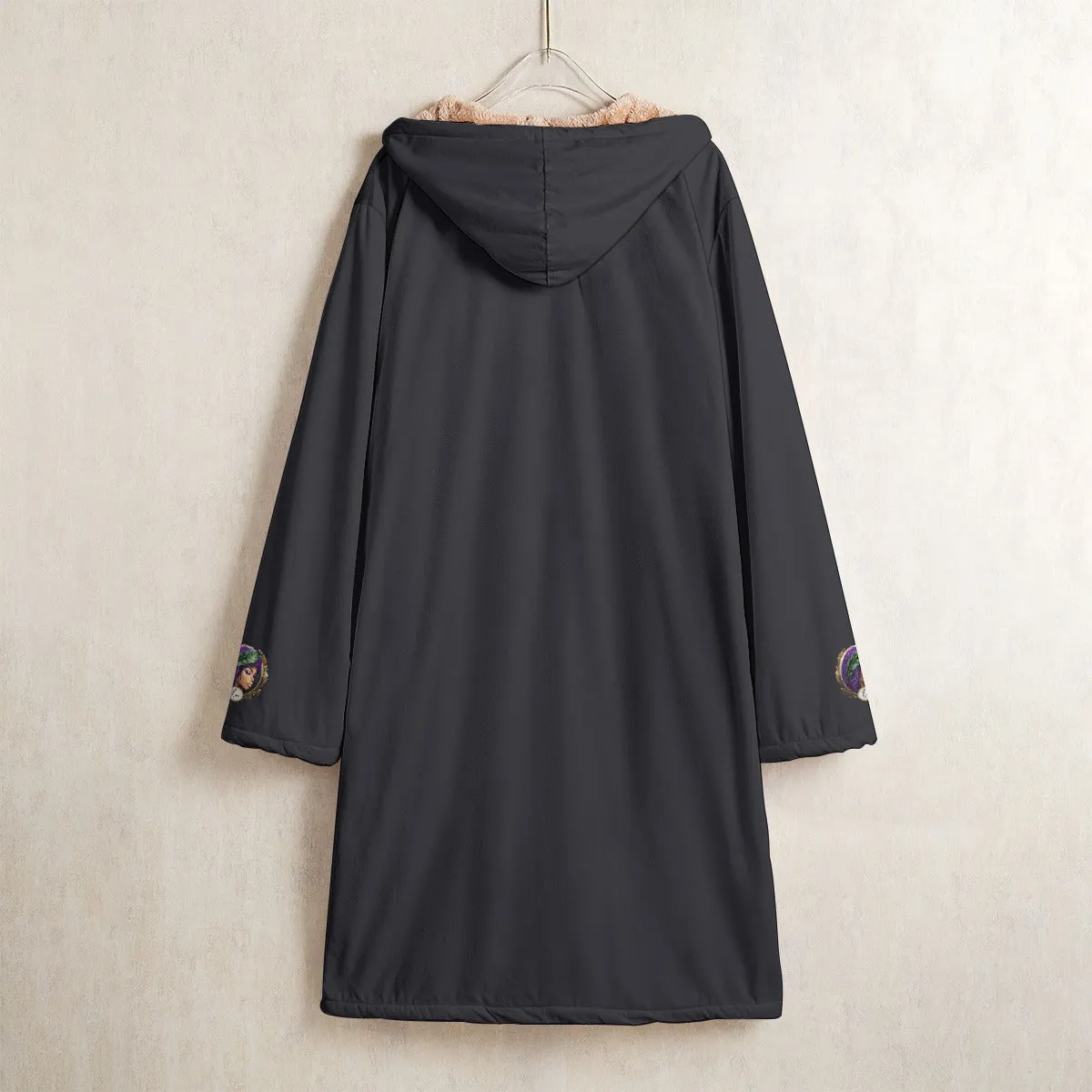 Black Beauty  Horn Button Long Fleece Windbreaker