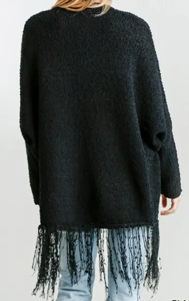 Black Fringe Sweater