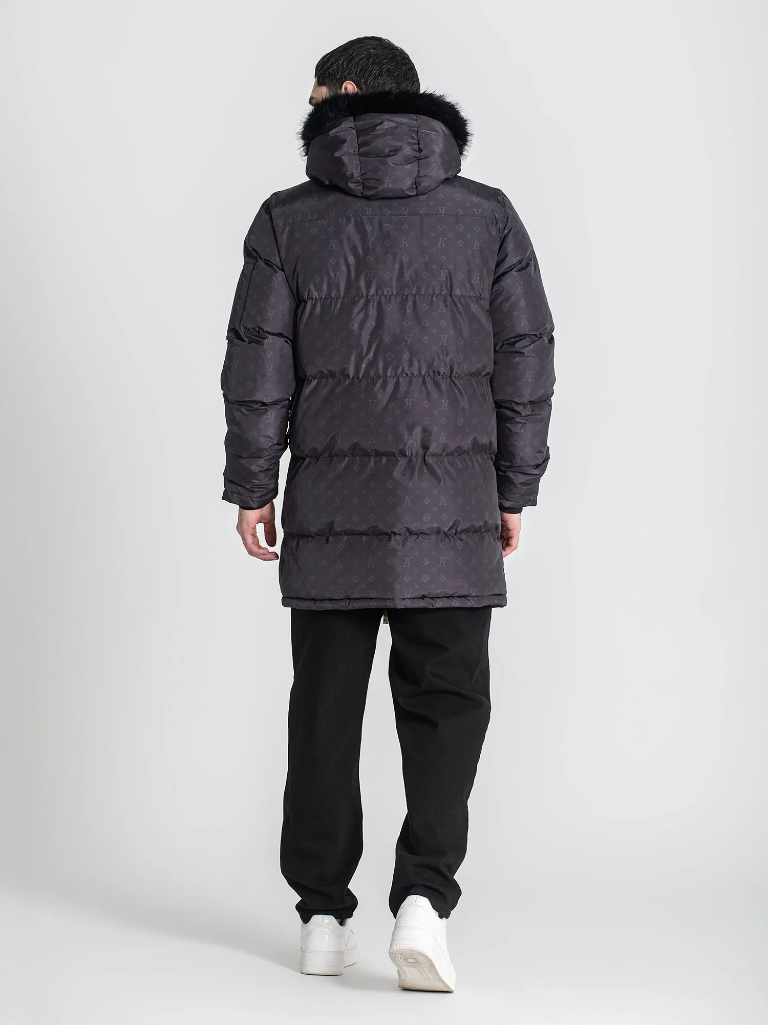 Black Logomania Coat