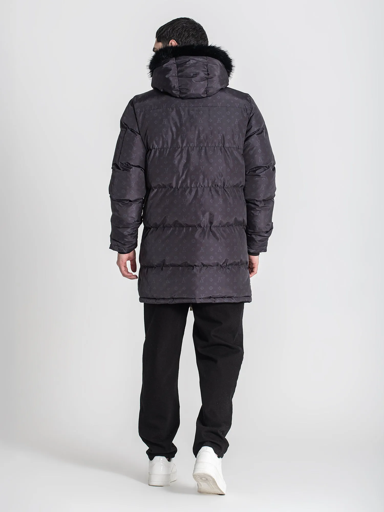 Black Logomania Coat