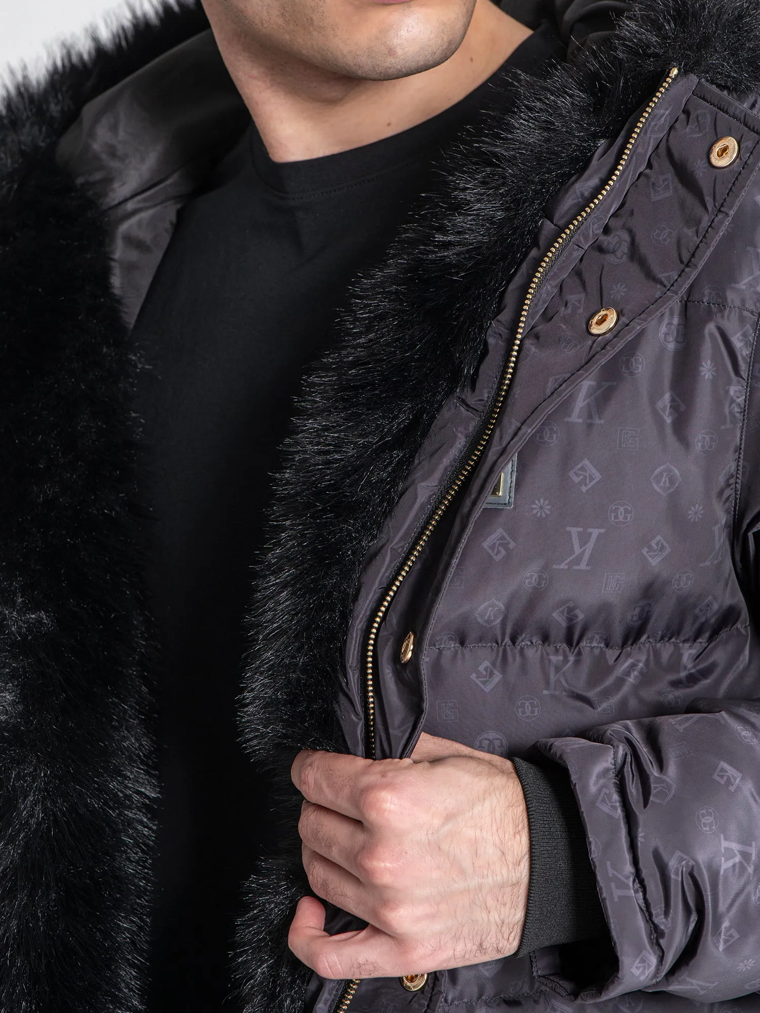 Black Logomania Coat