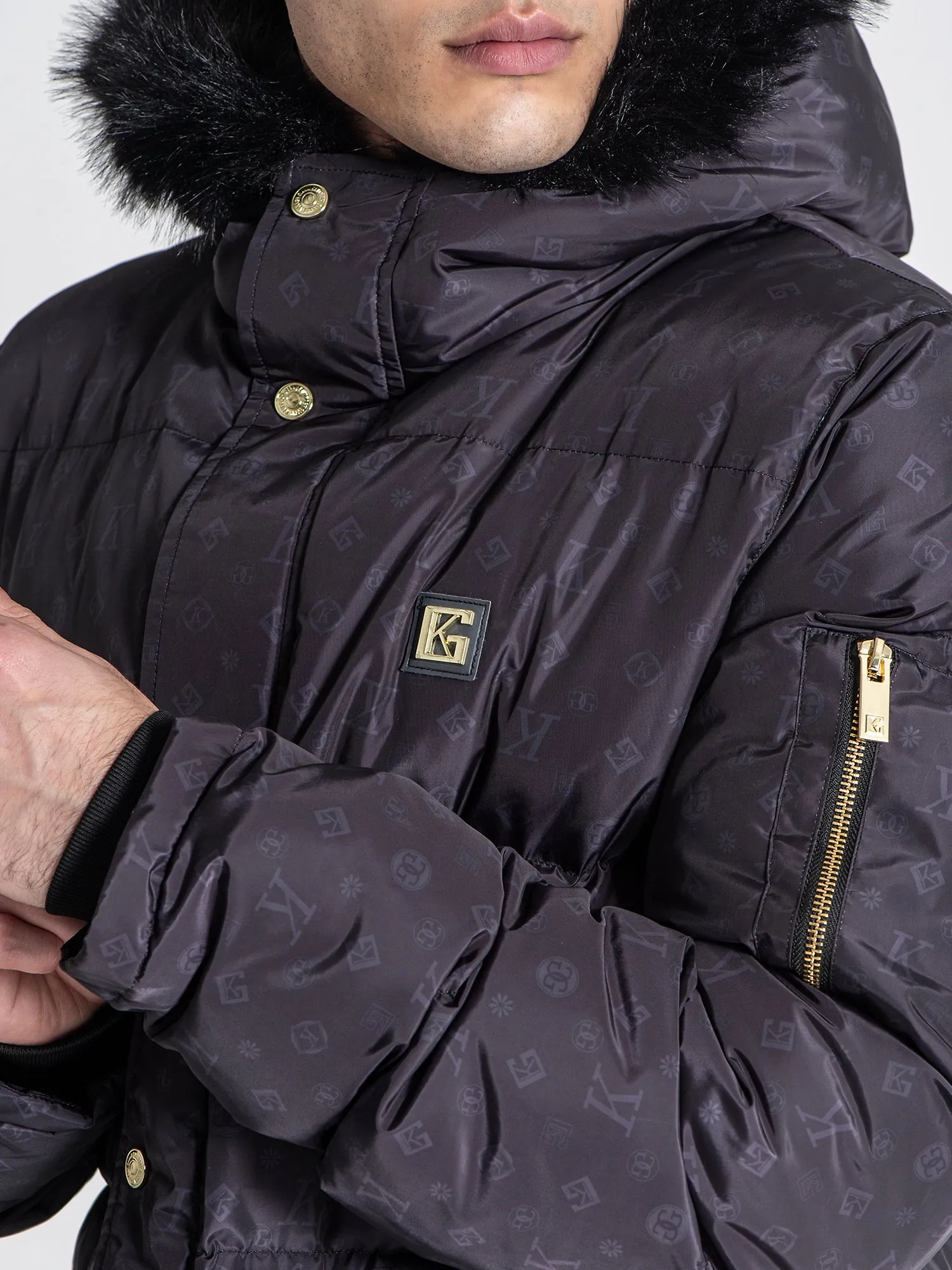 Black Logomania Coat