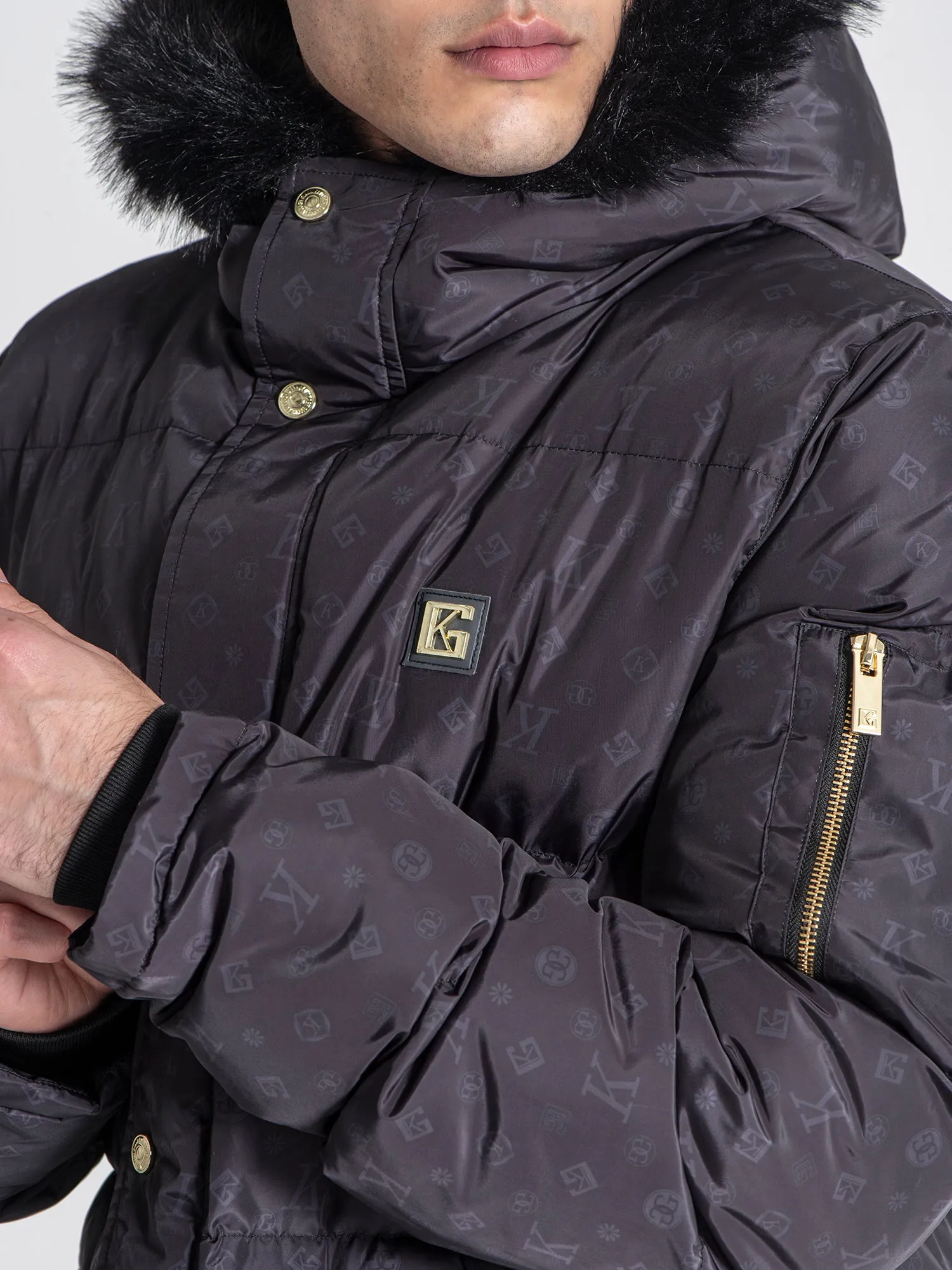 Black Logomania Coat