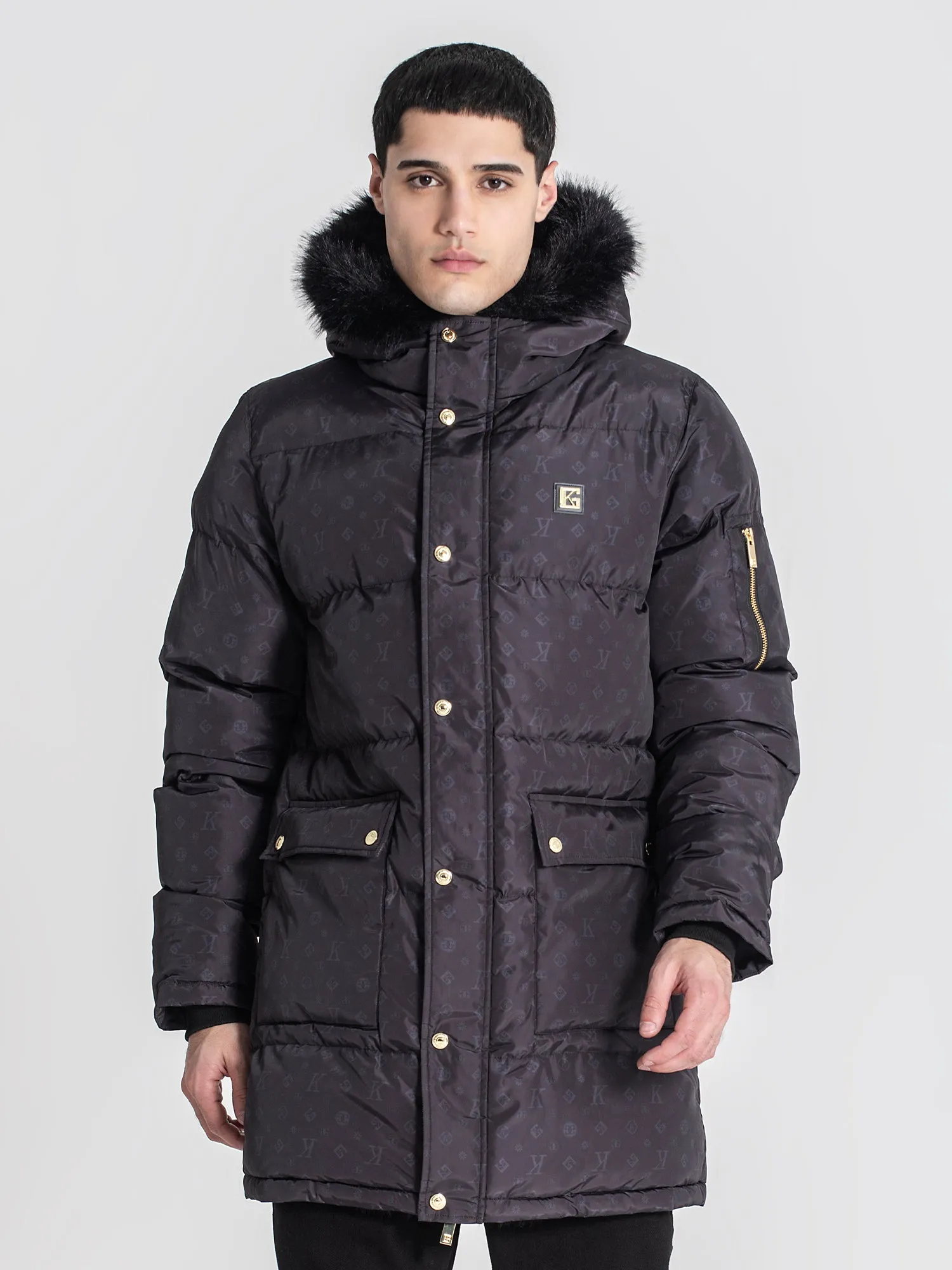 Black Logomania Coat