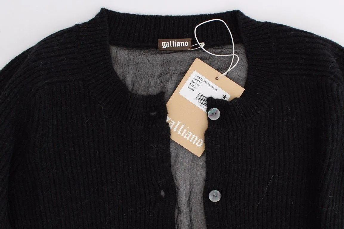 Black wool cardigan