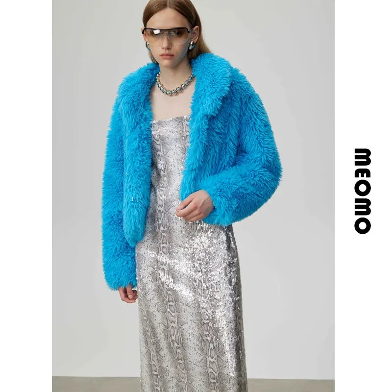 Blue Faux Fur Jacket