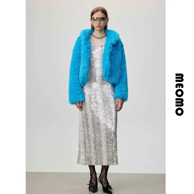 Blue Faux Fur Jacket