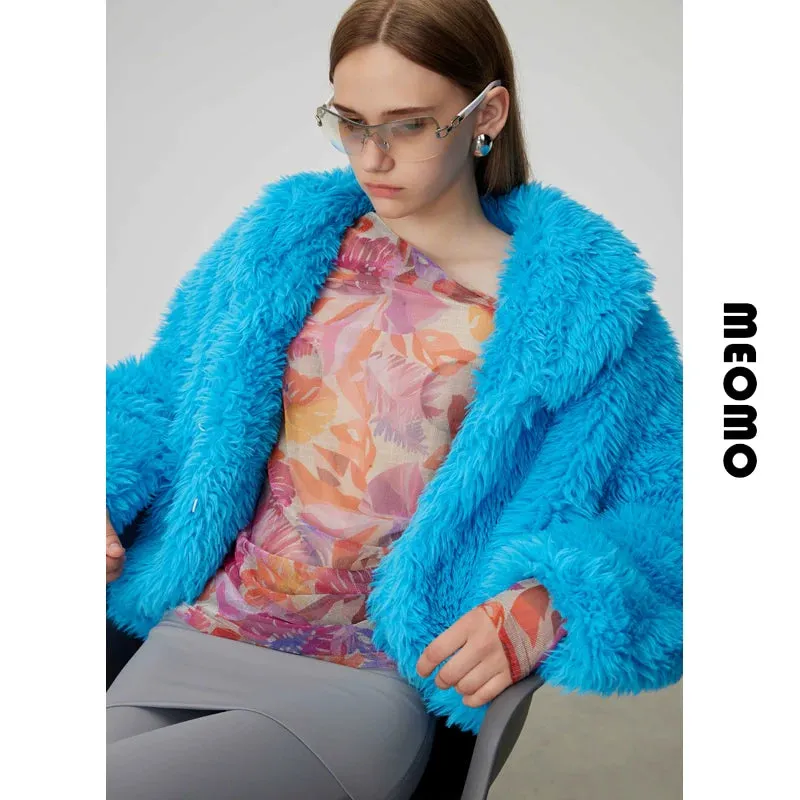 Blue Faux Fur Jacket