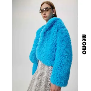 Blue Faux Fur Jacket