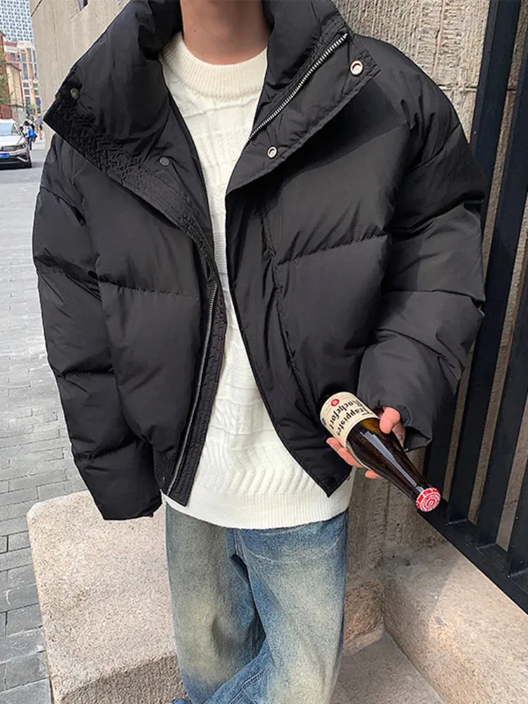 Bonsir Parkas Men Gothic Spring Short Style Thicker Daily American Retro Streetwear Stand Collar Design Overcoats College Unisex Teens