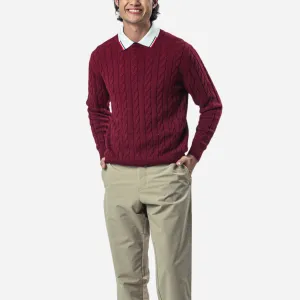Branded Men's Knitted Sweater Wool Maroon