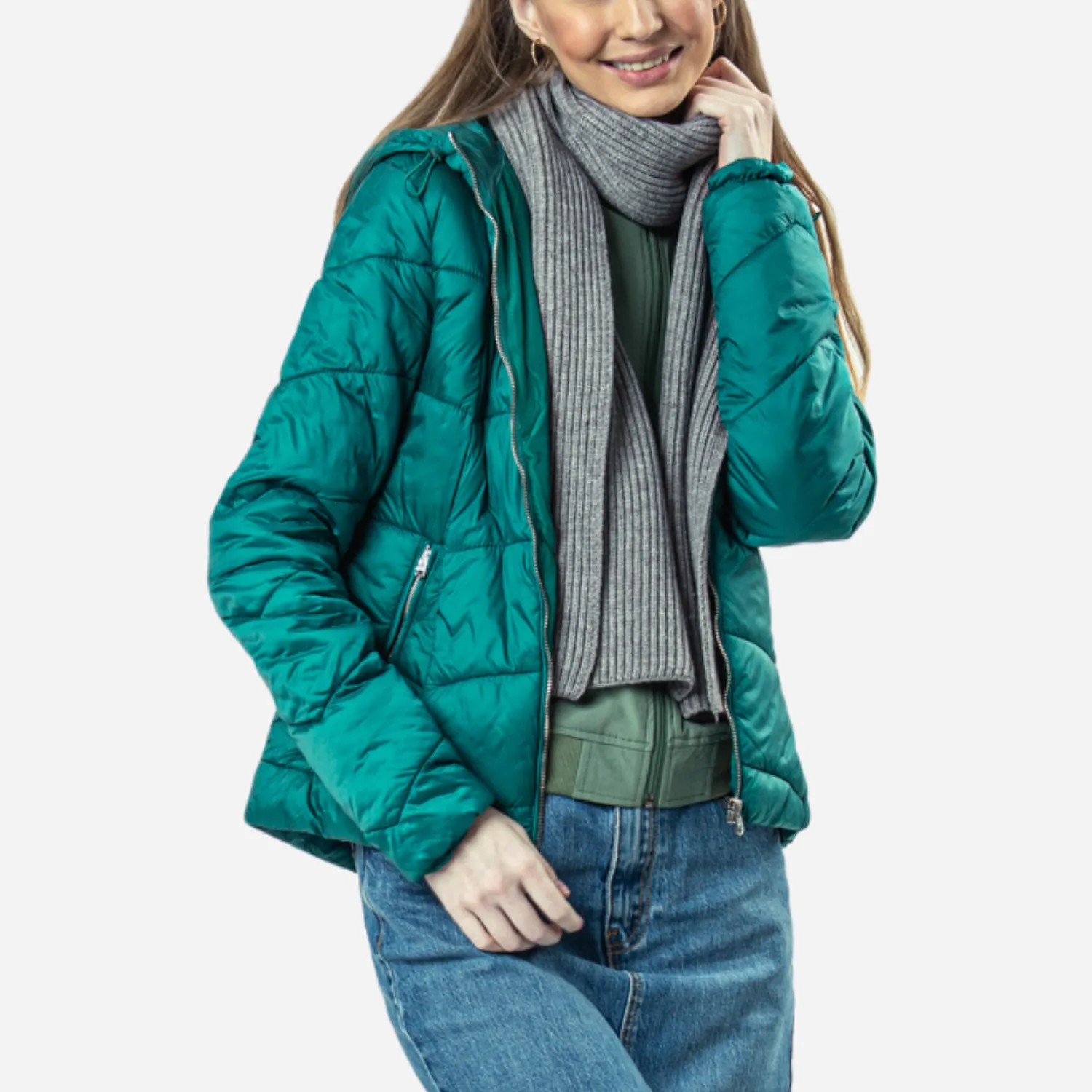 Branded Women's Puff Jacket Green