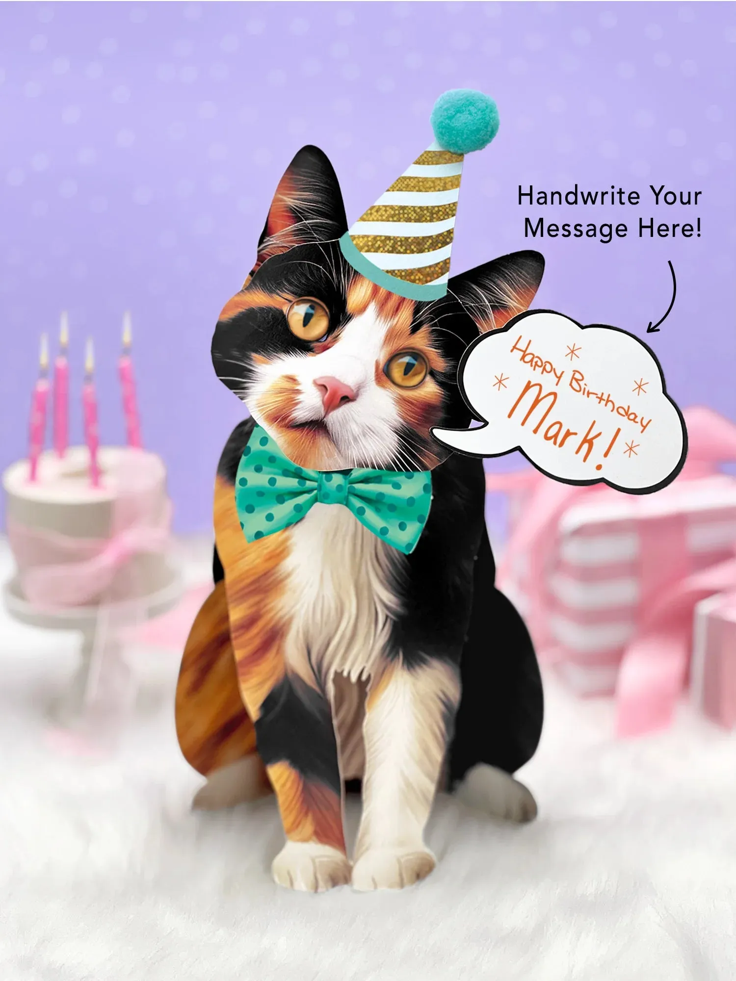 Calico Cat Pop-Up Greeting Card