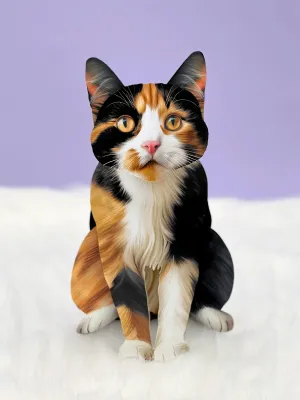 Calico Cat Pop-Up Greeting Card