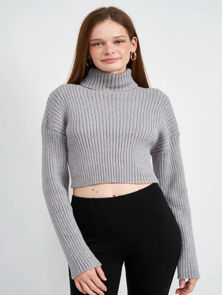 Camellia Turtle Neck Cropped Sweater