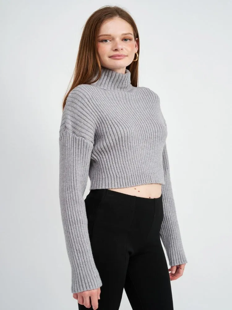 Camellia Turtle Neck Cropped Sweater