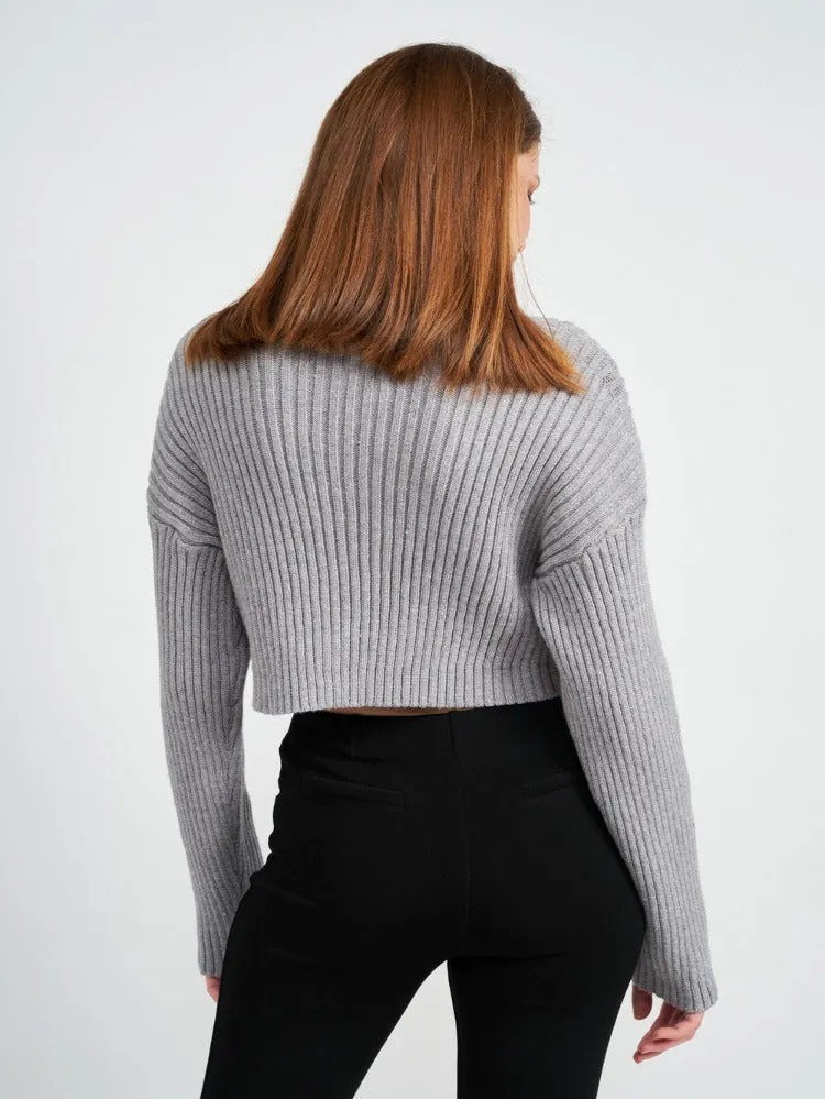Camellia Turtle Neck Cropped Sweater