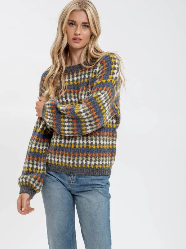 Charcoal Multi Striped Sweater