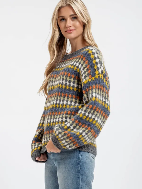 Charcoal Multi Striped Sweater