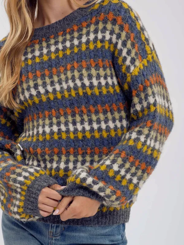 Charcoal Multi Striped Sweater