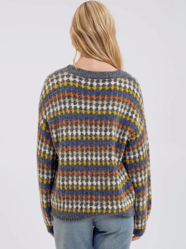Charcoal Multi Striped Sweater