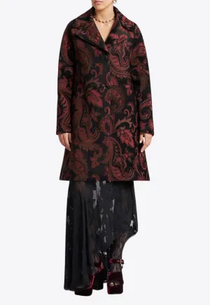 Chenille Jacquard Single-Breasted Coat