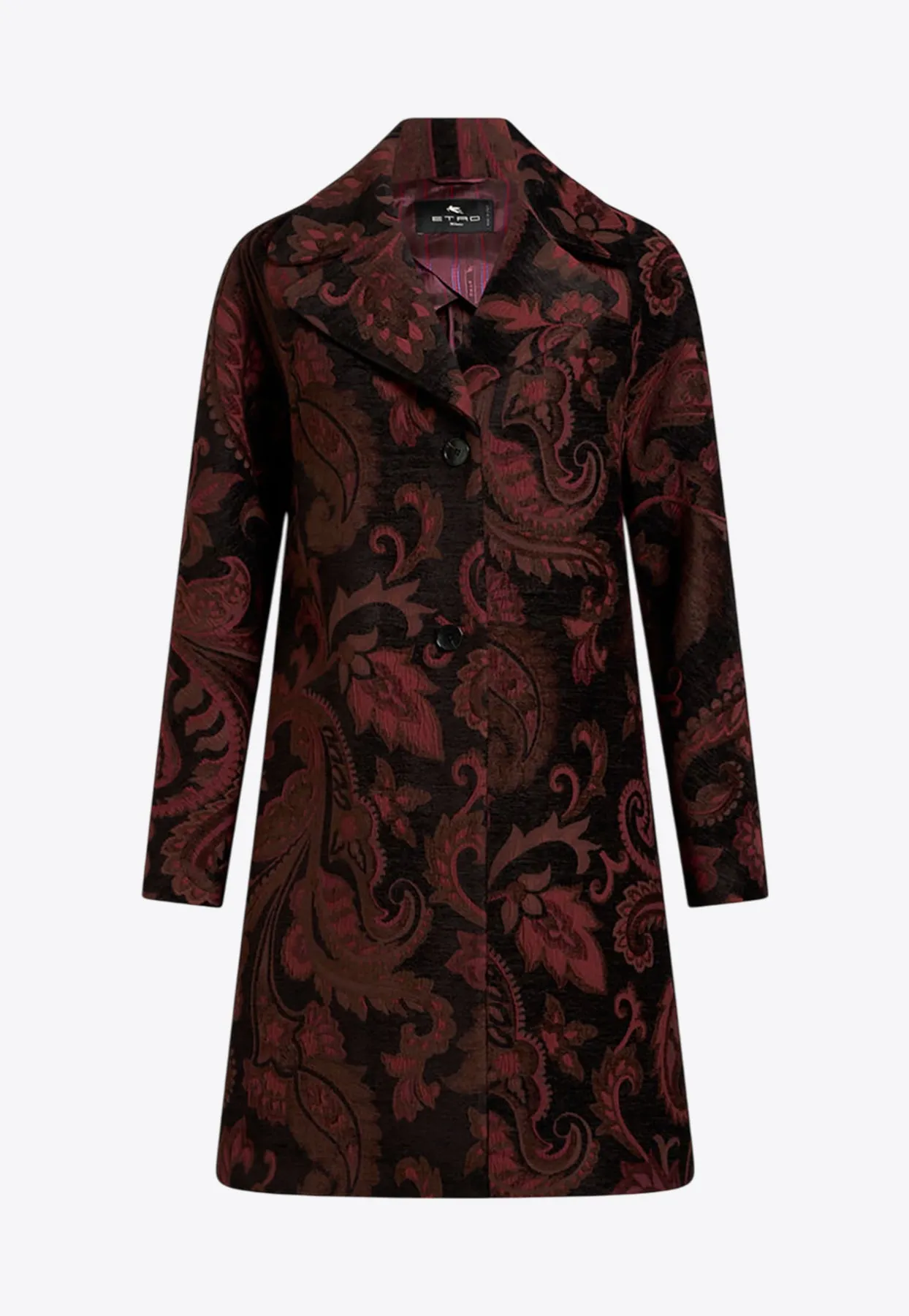 Chenille Jacquard Single-Breasted Coat