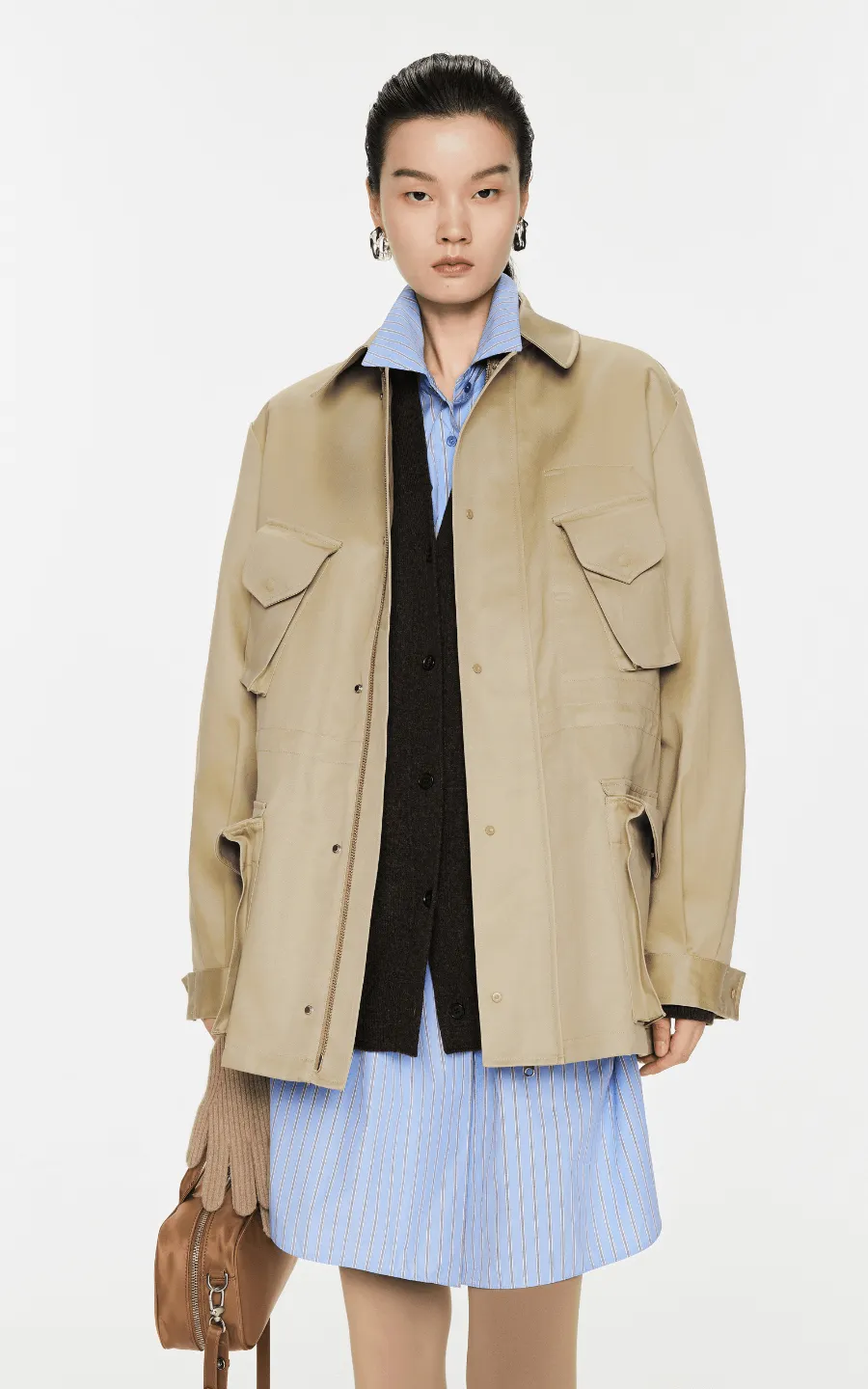 Coat / JNBY Loose Drawstring Cotton Jacket