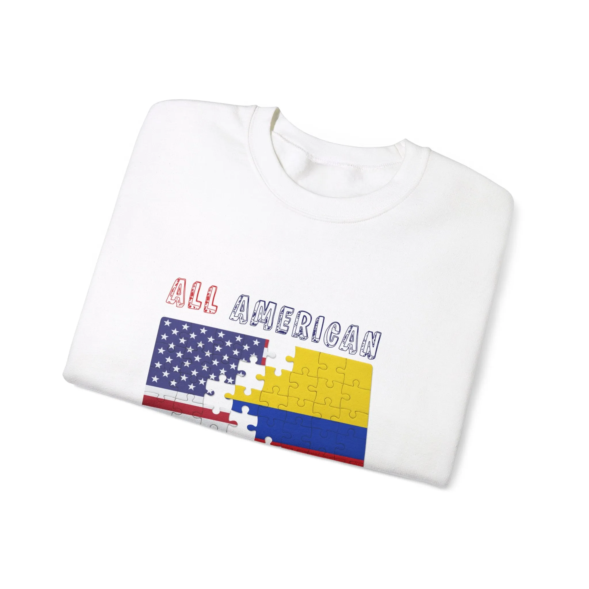 Colombia and USA Unisex Crew Neck Sweatshirt