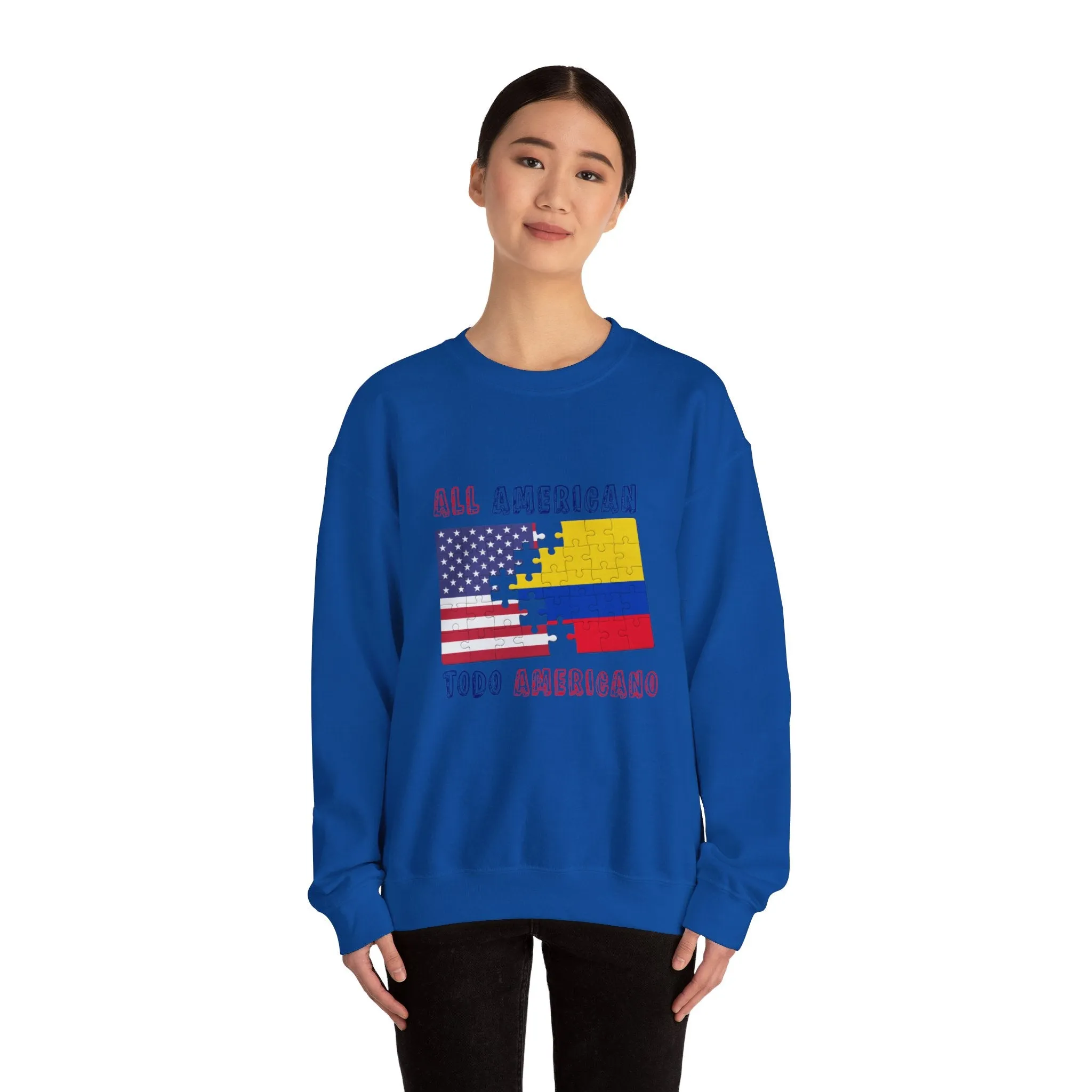 Colombia and USA Unisex Crew Neck Sweatshirt