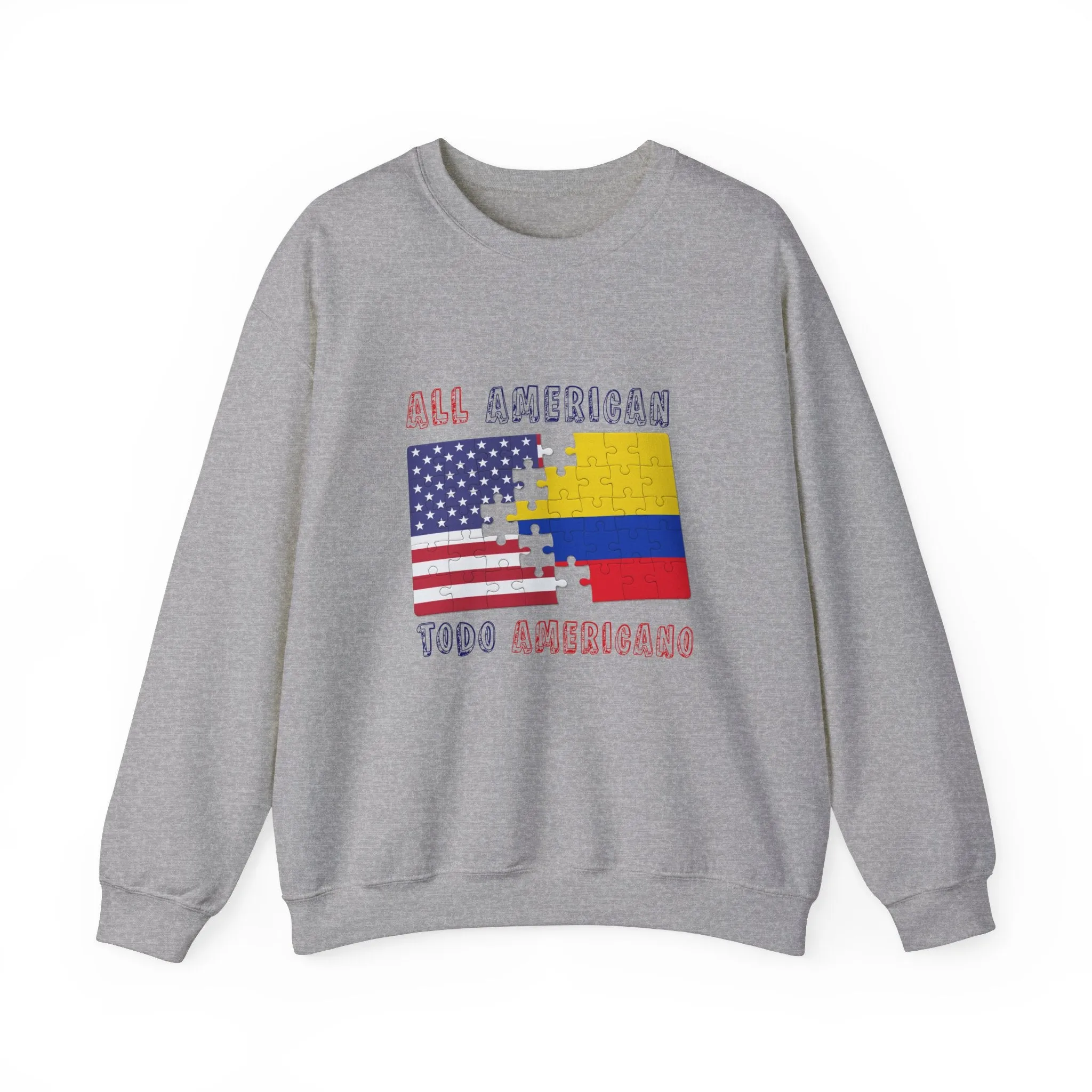 Colombia and USA Unisex Crew Neck Sweatshirt