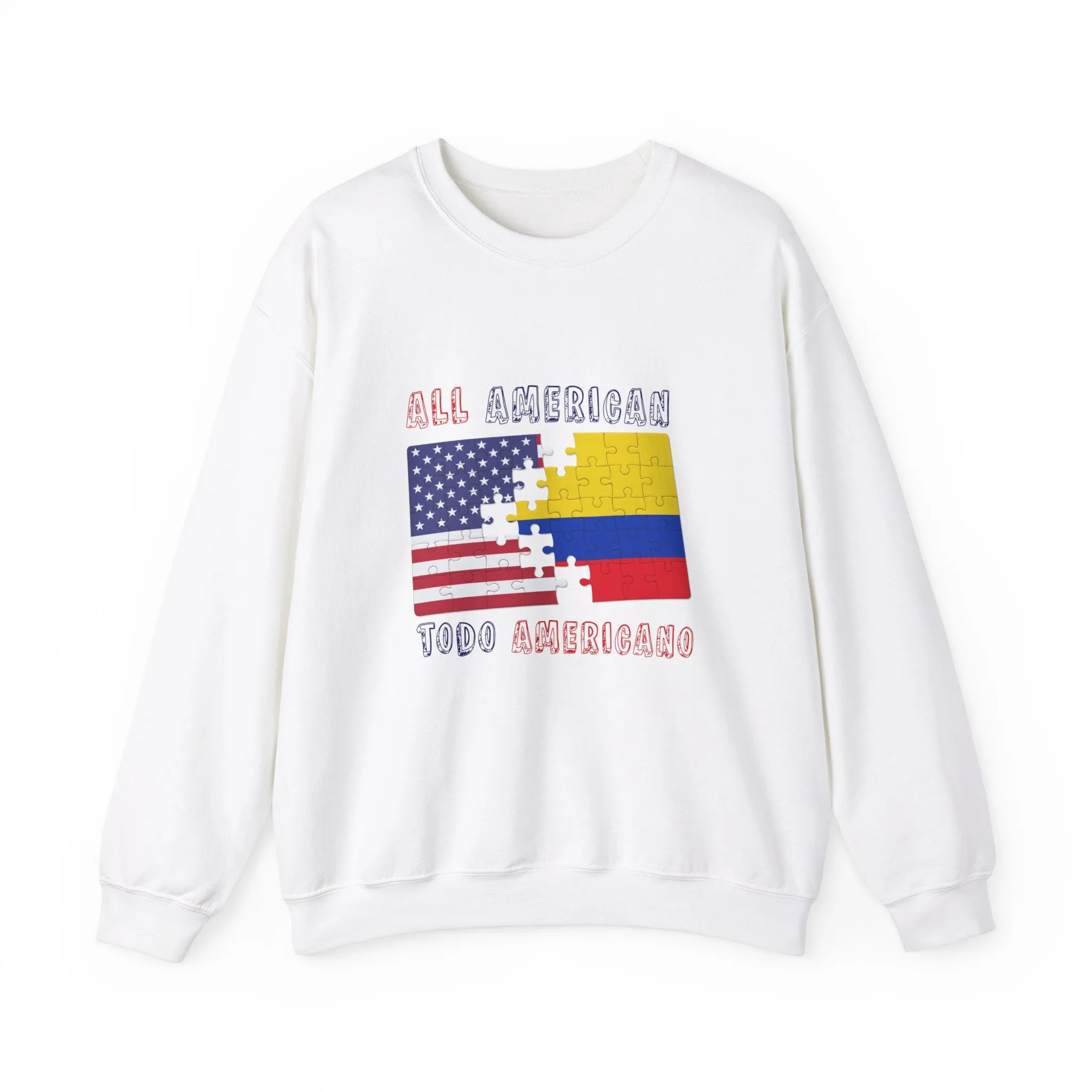 Colombia and USA Unisex Crew Neck Sweatshirt