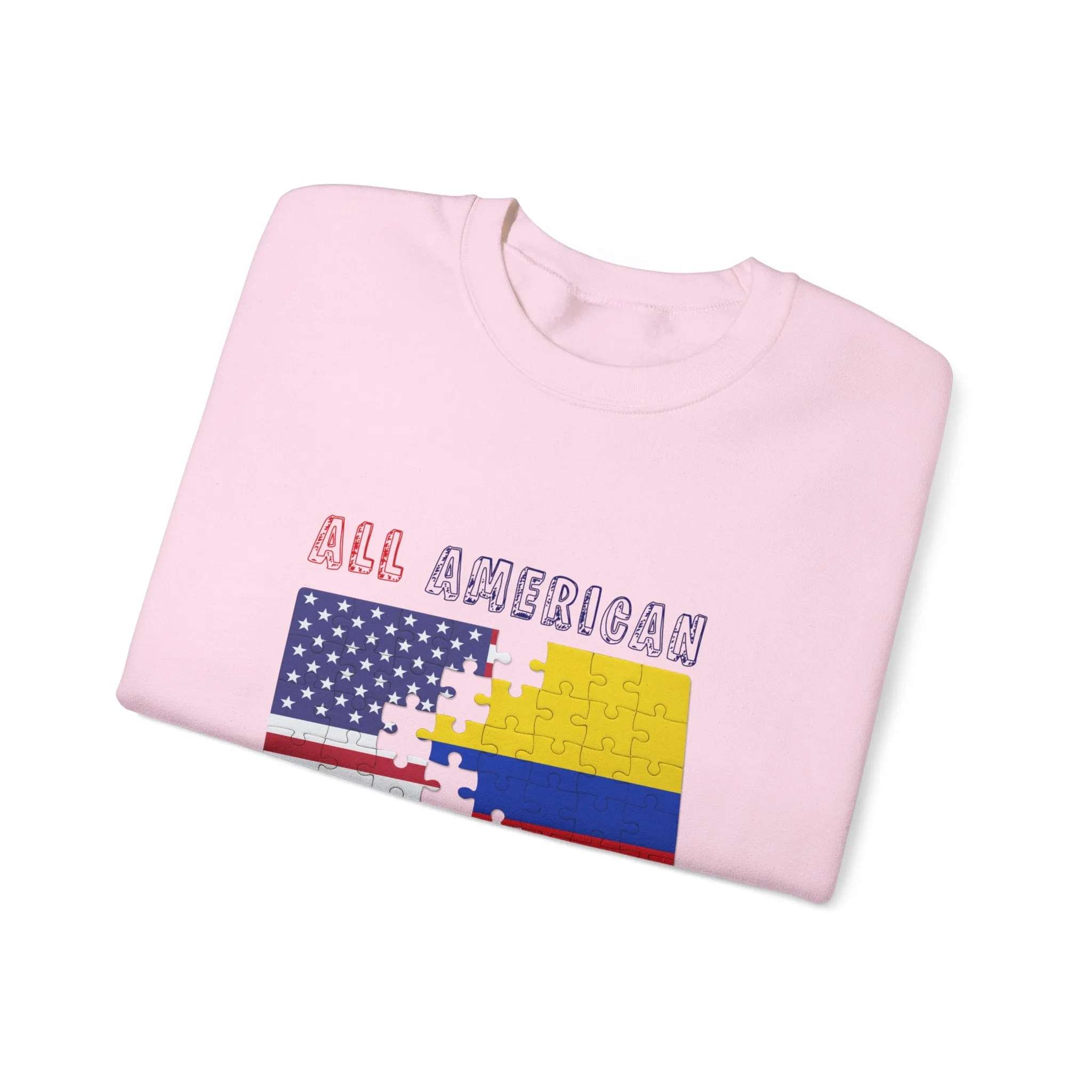 Colombia and USA Unisex Crew Neck Sweatshirt