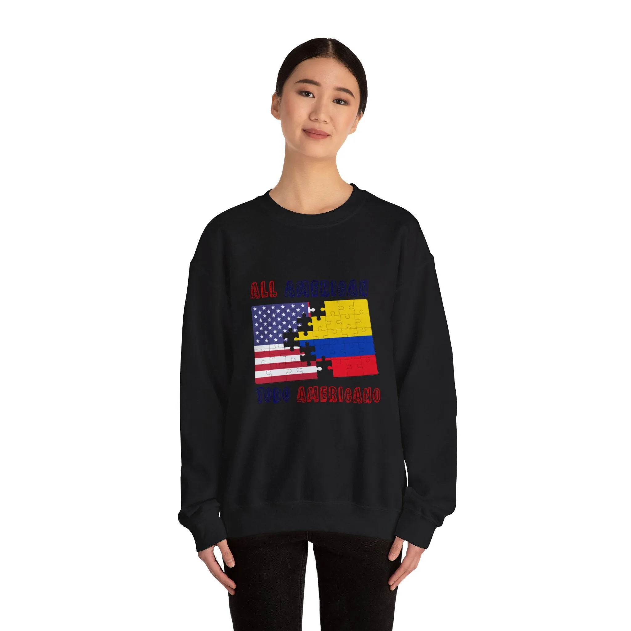 Colombia and USA Unisex Crew Neck Sweatshirt