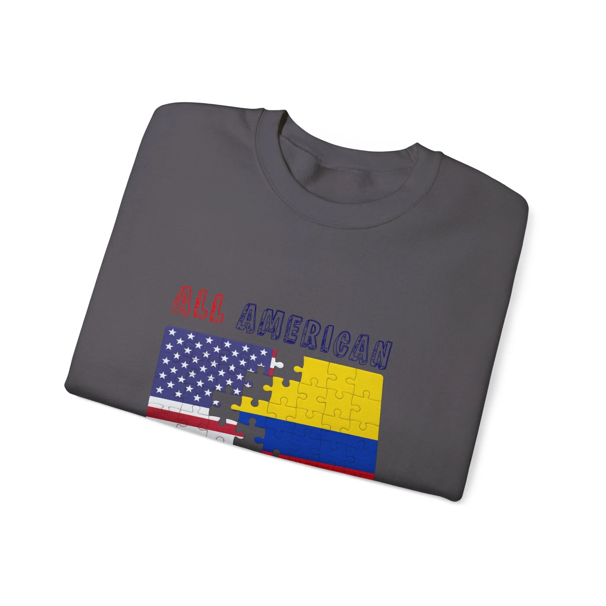 Colombia and USA Unisex Crew Neck Sweatshirt