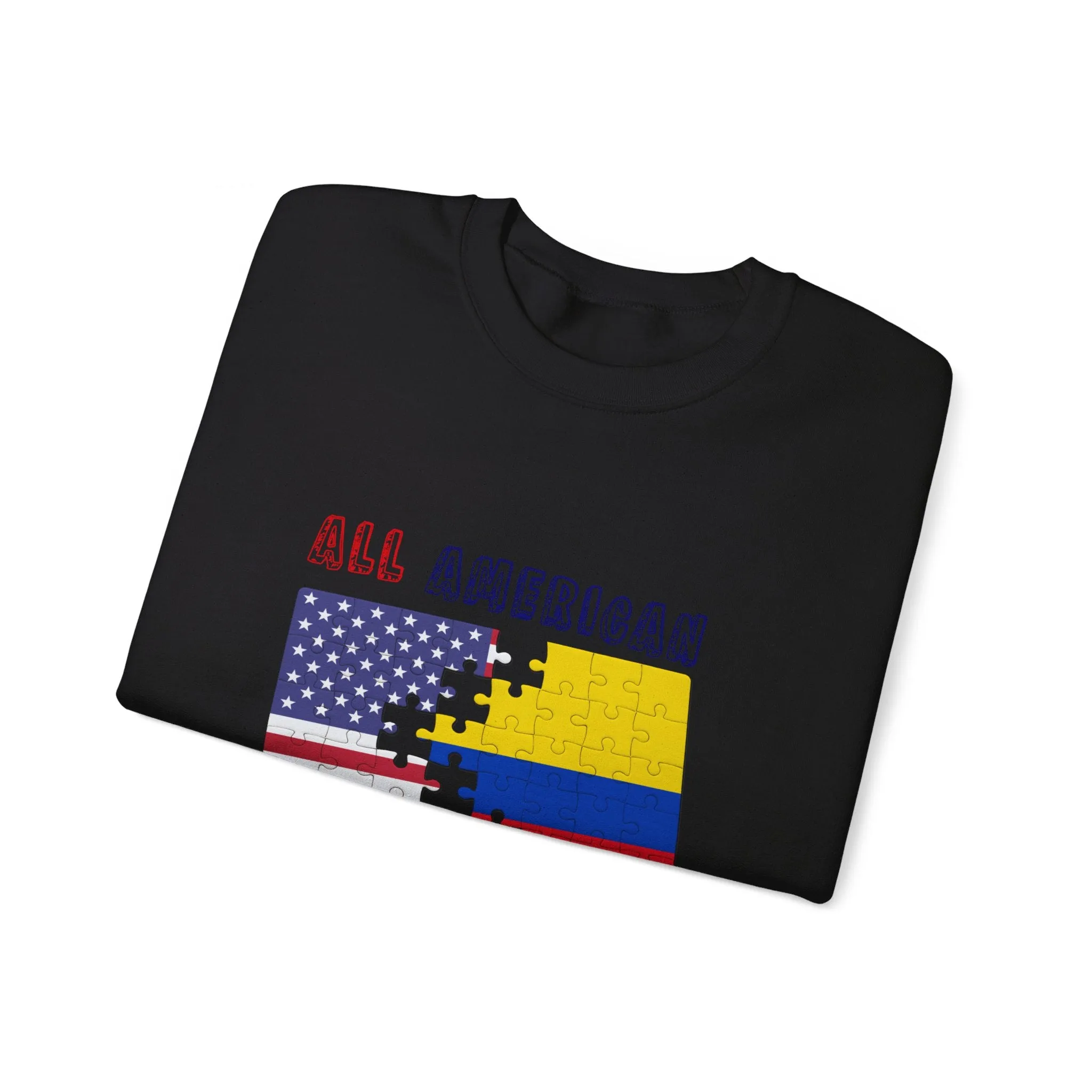 Colombia and USA Unisex Crew Neck Sweatshirt