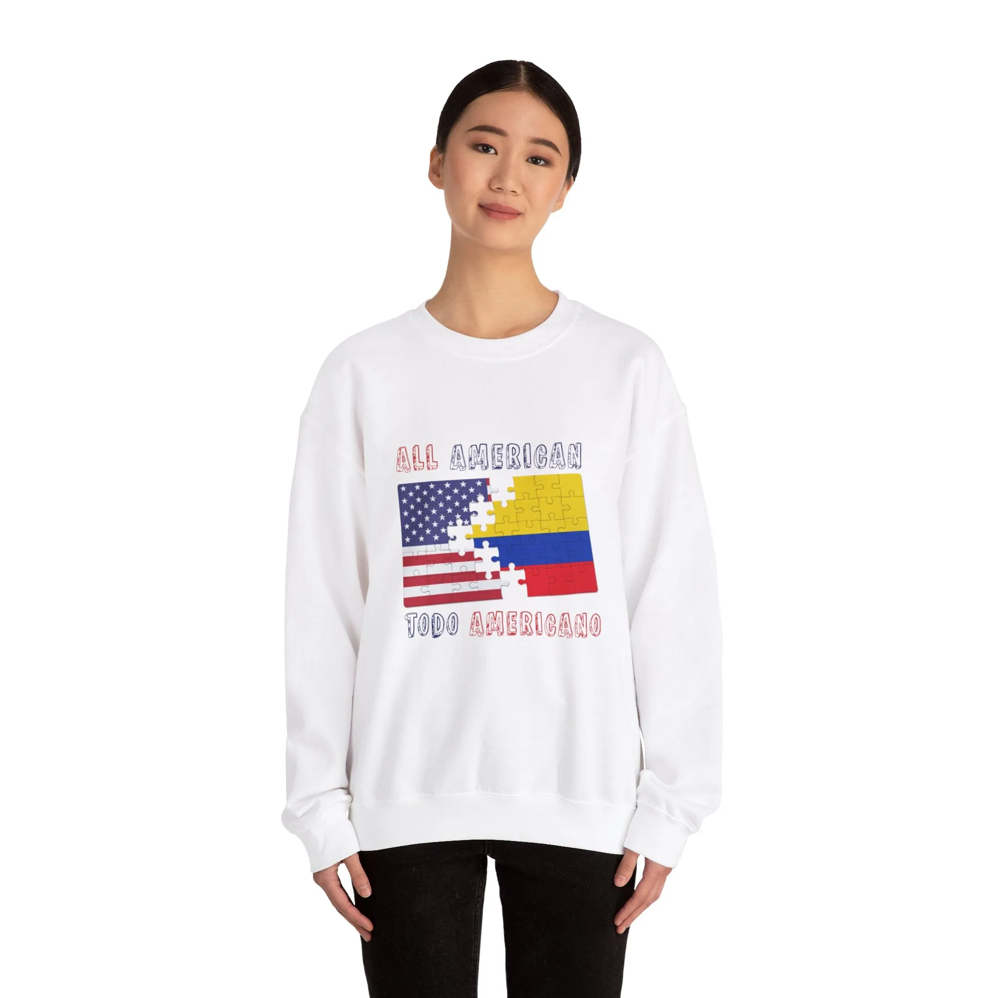 Colombia and USA Unisex Crew Neck Sweatshirt