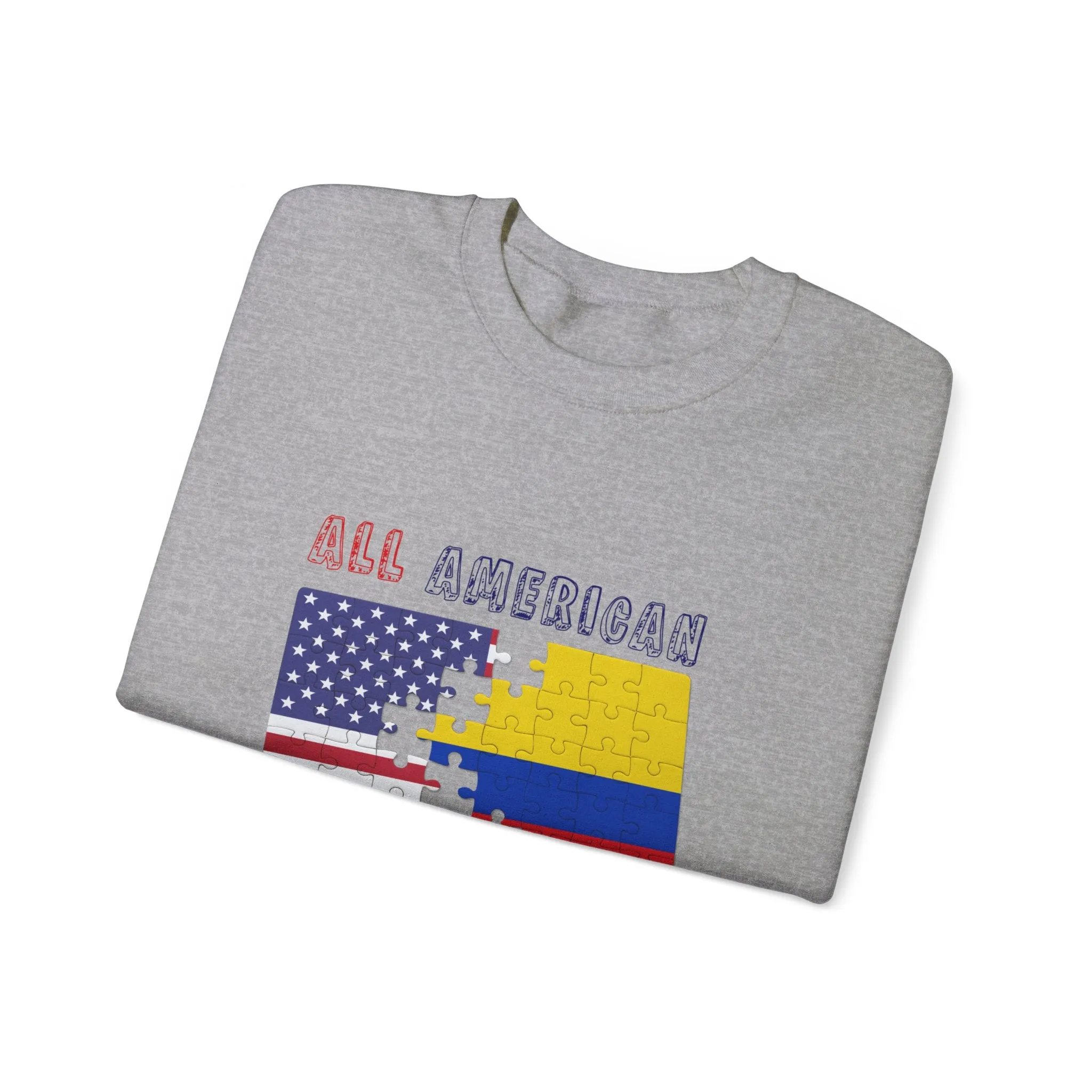 Colombia and USA Unisex Crew Neck Sweatshirt