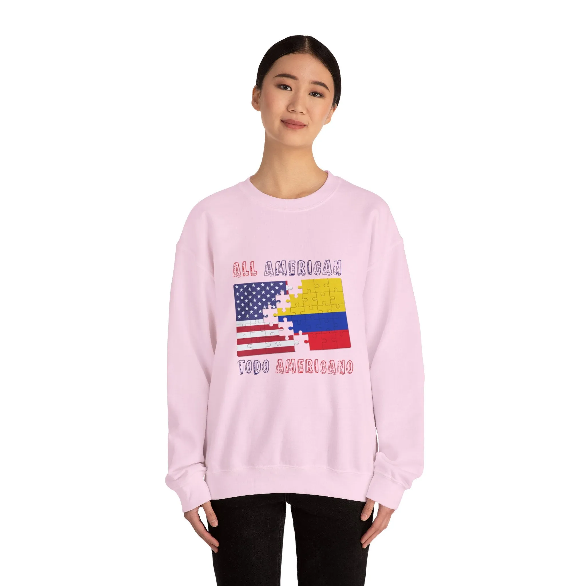 Colombia and USA Unisex Crew Neck Sweatshirt