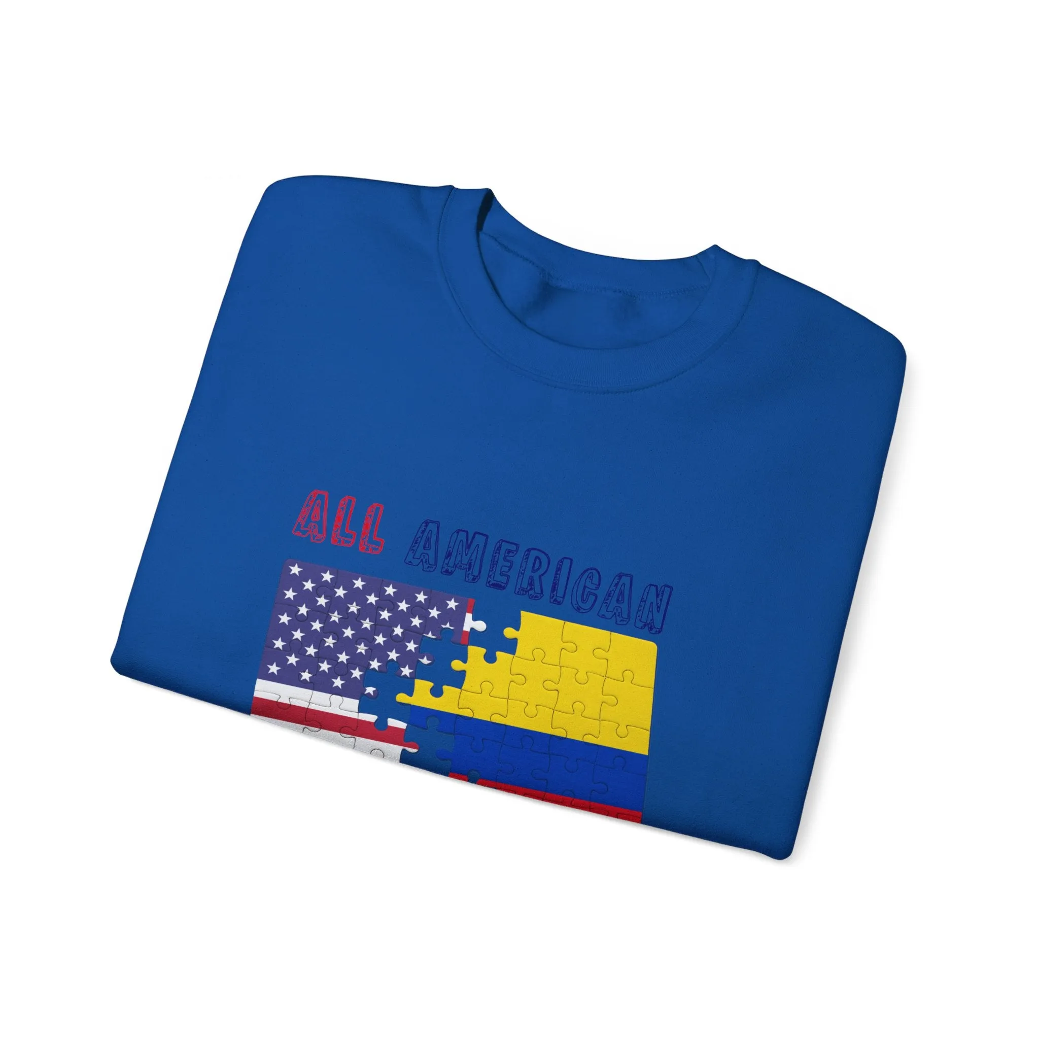 Colombia and USA Unisex Crew Neck Sweatshirt