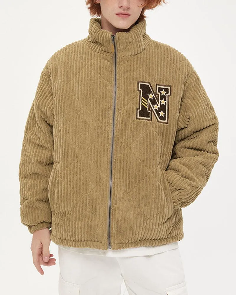 Corduroy "N" Diamond Patterned Cotton Jacket