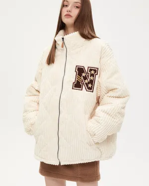 Corduroy "N" Diamond Patterned Cotton Jacket